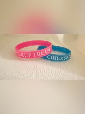 (2) Chickup Truck Silicone Wristbands - Pink & Blue-🩵🛻🐥🩷